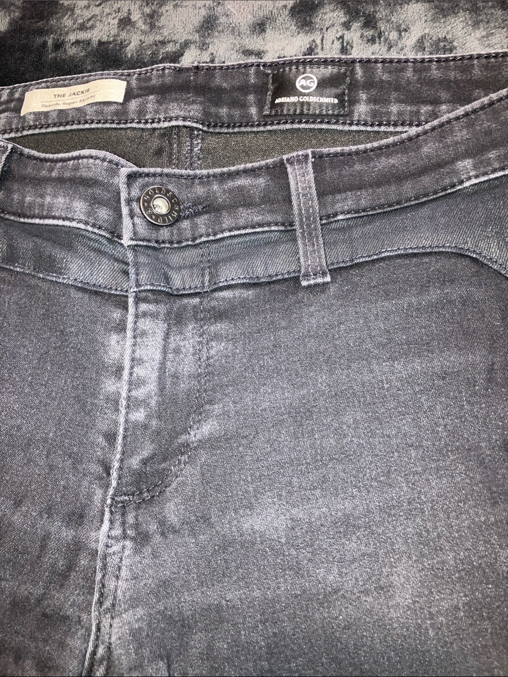 Ag Adriano Goldschmied The Jackie Tuxedo Super Skinny Jeans in Black